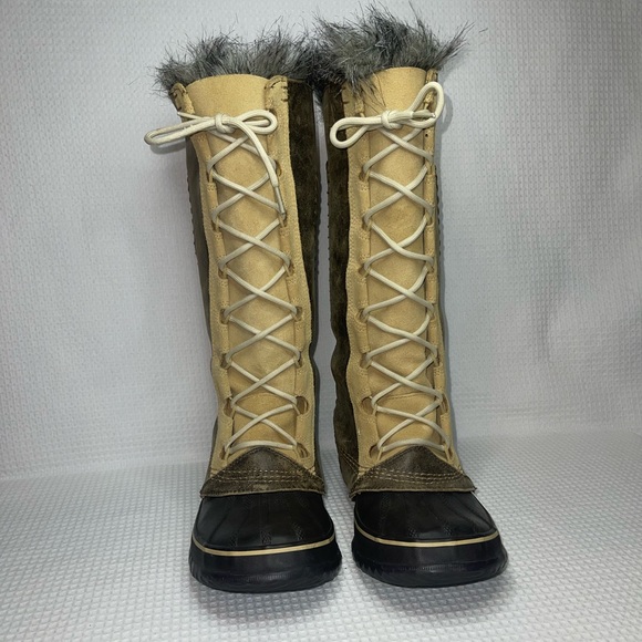 Sorel Leather Waterproof Winter Faux Fur Lining Cate the Great Tall Boots Size 9 - Picture 3 of 15